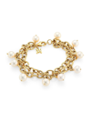 ALBERTO MILANI WOMEN'S PIAZZA DELLA SCALA 18K GOLD & 8-8.5MM FRESHWATER PEARL CHARM CHAIN BRACELET