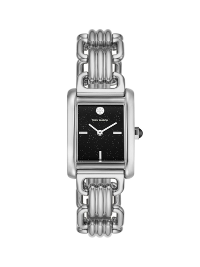 Tory Burch Women's Eleanor Stainless Steel Bracelet Watch/25mm X 34mm In Black/silver