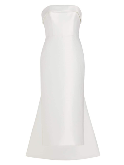 Amsale Women's Mikado Satin Tea-length Bridal Dress In Ivory
