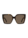 Givenchy Women's 4g 57mm Square Sunglasses In Dark Havana