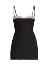 VALENTINO WOMEN'S CRYSTAL-EMBROIDERED BODYCON MINIDRESS