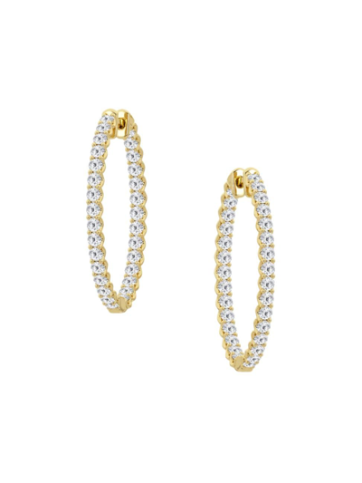 Saks Fifth Avenue Women's 14k Yellow Gold & 3 Tcw Natural Diamond Inside-out Hoop Earrings