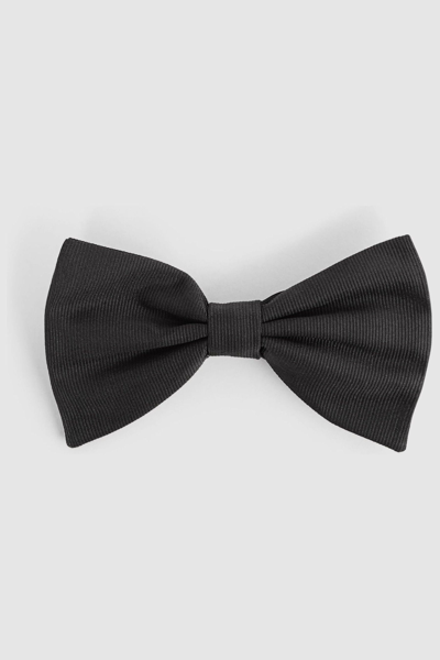 Reiss Black Grosgrain Silk Bow Tie