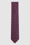 Reiss Budelli - Bordeaux Budelli Silk Floral Medallion Tie, One