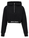 Palm Angels Logo-strap Cotton Cropped Sweatshirt