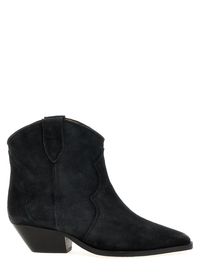 Isabel Marant Textured Pointed Toe Boots In Black