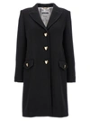 MOSCHINO HEART BUTTON COAT COATS, TRENCH COATS BLACK