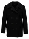 TOM FORD JAPAN WOOL DOUBLE BREAST COAT COATS, TRENCH COATS BLACK