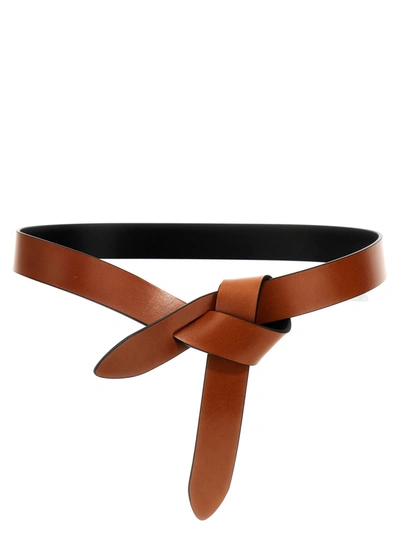 Isabel Marant Lecce Leather Pull-through Belt In Black,brown