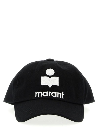 Isabel Marant Logo Embroidery Cap Hats White/black