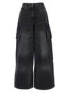 Palm Angels Bw Wide Denim Parachute