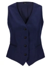 KITON SILK CASHMERE VEST GILET BLUE