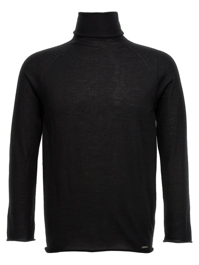 Kiton Turtleneck Sweater In Black