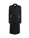 Bottega Veneta Double-breasted Long Coat In Black