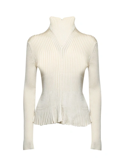 Bottega Veneta Pleated Sweater In Light Viscose In Camomile