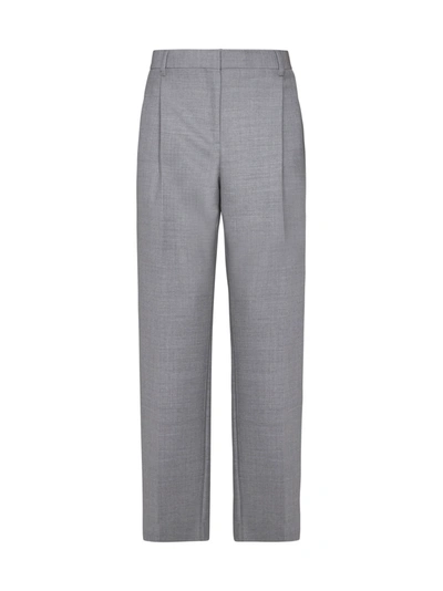 Burberry Trousers In Light Grey Melange