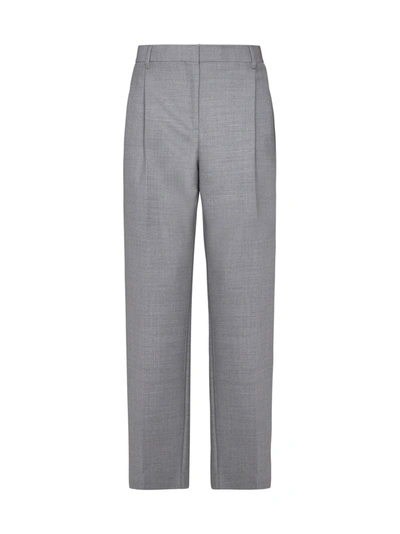 Burberry Pants In Light Grey Melange