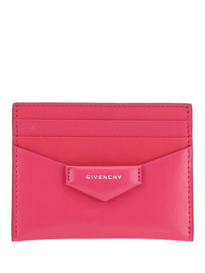 Givenchy Antigona Cardholder In Neon Pink
