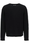 Palm Angels Curved Logo Wool Sweater In Black - White
