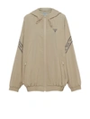 Prada Bestickter Kapuzenpullover Aus Funktionsgewebe In Kaki