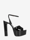 Saint Laurent Jodie 145 Patent Leather Platform Sandals In Black