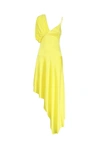Stella Mccartney Asymmetric Cape Hem Mini Dress In Lemon