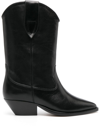 ISABEL MARANT LEATHER BLOCK-HEEL BOOTS