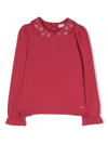 ABEL & LULA FLORAL-APPLIQUÉ LONG-SLEEVE TOP