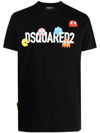 Dsquared2 Pac-man Cotton T-shirt In Black