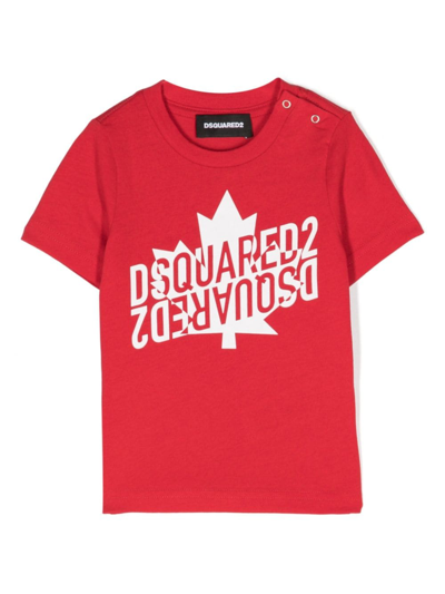 Dsquared2 Babies' Logo-print Cotton T-shirt In 红色