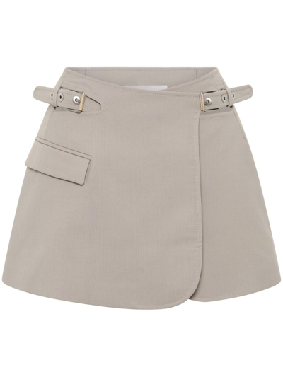 Dion Lee Taupe Interlock Skirt In Alloy