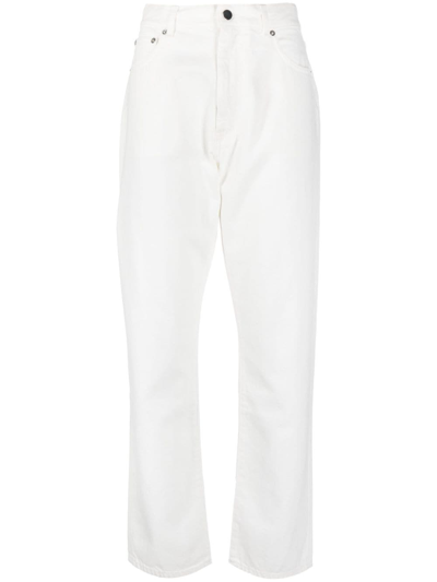 Loulou Studio Wular Straight-leg Ankle Denim Trousers In White