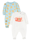 MOSCHINO GRAPHIC-PRINT STRETCH-COTTON BABYGROW (SET OF TWO)