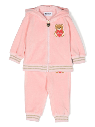 Moschino Babies' Teddy Bear-patch Tracksuit In Pink