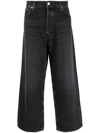 Agolde Mid-rise Wide-leg Jeans In Negro