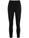Moncler Brand-embossed Slim-fit High-rise Stretch-woven Leggings In Black