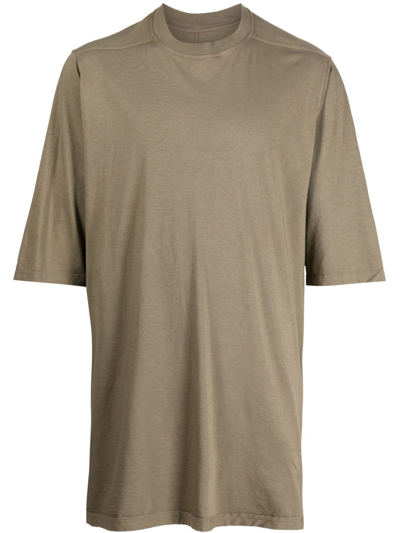 Rick Owens Drkshdw Exposed-seam Cotton T-shirt In Green