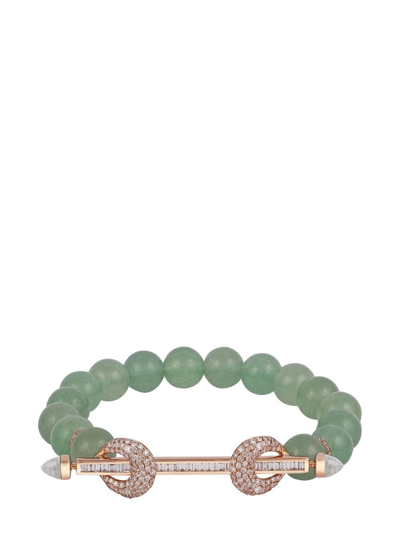 Ananya 18kt Rose Gold Chakra Jade And Diamond Beaded Bracelet