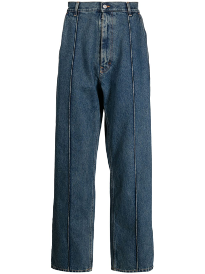 Mm6 Maison Margiela Mid-rise Wide-leg Jeans In Blue