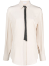 Brunello Cucinelli Monili-detail Silk Shirt In Neutrals