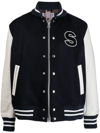 SACAI APPLIQUÉ-DETAIL WOOL VARSITY JACKET