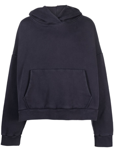 Entire Studios Drop-shoulder Cotton Hoodie In Blue