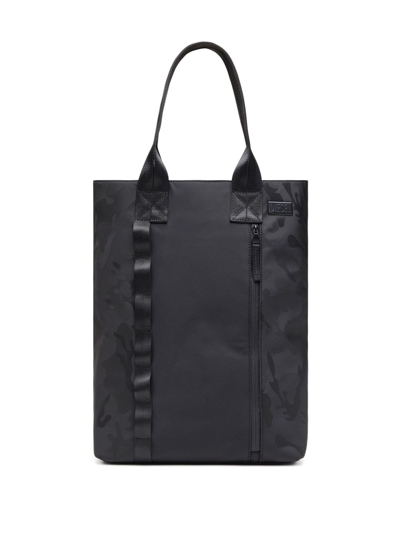 Diesel Logo-plaque Neoprene Tote Bag In Black