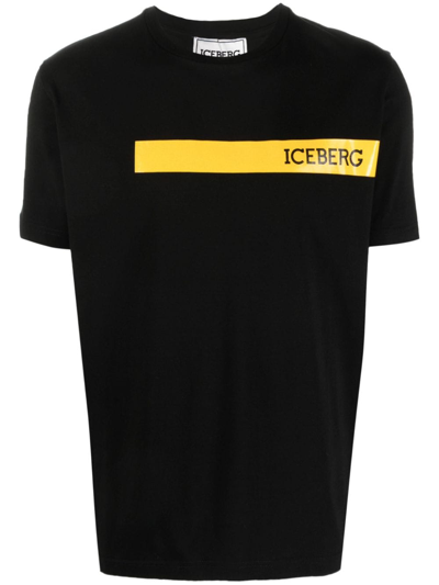 Iceberg Logo-print Crew-neck T-shirt In Black