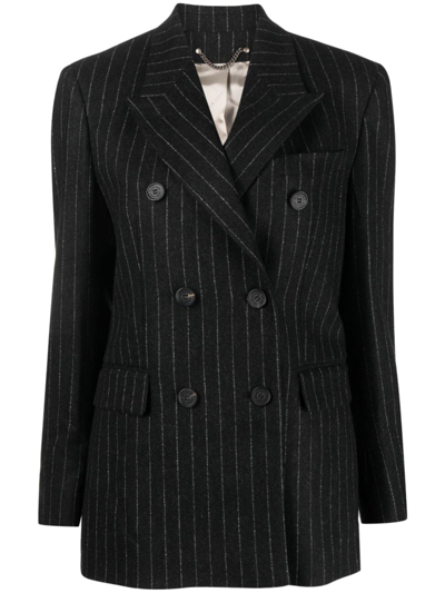 Golden Goose Pinstripe Wool Blazer In Grey