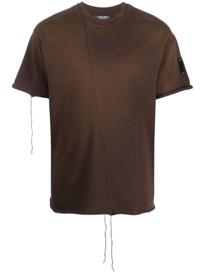 A-cold-wall* Ripped-detail Faded Cotton T-shirt In Brown