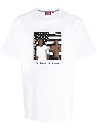Mostly Heard Rarely Seen 8-bit Graphic-print Short-sleeve T-shirt In White