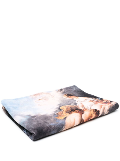 Roberto Cavalli Painting-print Cotton Beach Towel In Multicolore