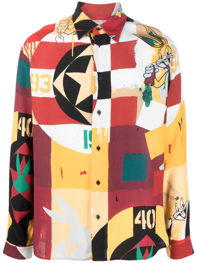 Iceberg X Looney Tunes Cartoon-print Shirt In Red