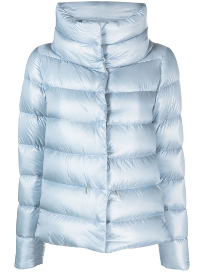 Herno Funnel-neck Padded Jacket In Blue